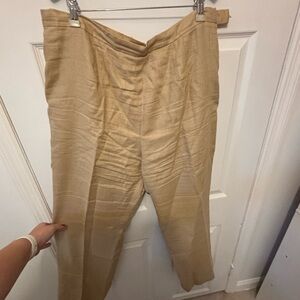 Kasper Light Tan Linen Pants